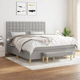 vidaXL Krevet box spring s madracem svjetlosiva 160x200 cm tkanina | shoptok.hr