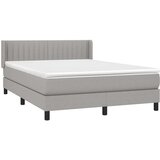  Box spring postelja z vzmetnico svetlo siva 140x200 cm blago, (20901390) | Shoptok.si