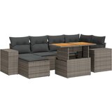 Maison Chic Seti vrtnega pohištva - Vrtna garnitura - Vrtni pohištvo set 7-delna z blazinami siv poli ratan, (21802034) | Shoptok.si