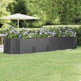 vidaXL Visoka greda iz prašno premazanega jekla 396x100x68 cm antracit | Shoptok.si
