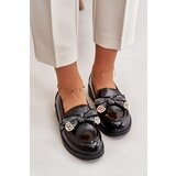 S. BARSKI Patent Ladies Moccasins With Bow Black S.Barski | shoptok.hr