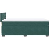 vidaXL Box spring postelja z vzmetnico temno zelena 100x200 cm žamet | Shoptok.si