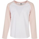 Urban Classics Kids Girls Contrast Raglan Longsleeve white/pink | shoptok.hr