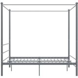  Posteljni okvir z ogrodjem za baldahin siv kovinski 160x200 cm, (20645133) | Shoptok.si
