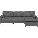  Modularna sofa s podnožjem i jastucima tamno siva | shoptok.hr