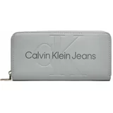 Calvin Klein Jeans Velika ženska denarnica Sculpted Zip Around Mono K60K607634 Siva