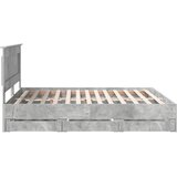  Krevetna konstrukcija s ladicama Betonski sivi 200 x 200 cm | shoptok.hr