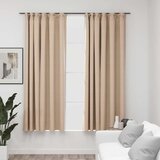  Zavjese za zamračivanje s kukama 2 kom bež 140 x 175 cm | shoptok.hr