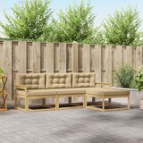  Set vanjskih sofa s jastukom 4 pcs Bijela i bež Poliester | Eponuda.com