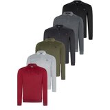 Dewberry SET OF SIX V4007 MEN'S SWEATSHIRT-BLACK-NAVY-ANTHRACITE-GREY-BURGUNDY-KHAKI | Shoptok.si