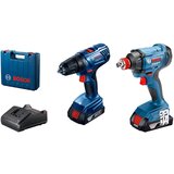 Bosch Set BOSCH Professional udarni vijačnik GDX 180-Li + vrtalni vijačnik GSR 180-Li (18 V, 2 x Li-ion baterija 1,5 Ah, set pribora) | Shoptok.si