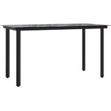  9-dijelni vrtni blagovaonski set s jastucima crni od poliratana Crna 200 x 100 x 74 cm | shoptok.hr