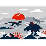  Foto tapeta - Last dinosaurs with red - abstract landscape for a room 500x350 Premium | shoptok.hr