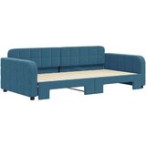  Dnevni krevet na razvlačenje plavi 100 x 200 cm baršunasti | shoptok.hr