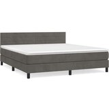  Box spring postelja z vzmetnico temno siva 180x200 cm žamet, (20901844) | Shoptok.si
