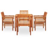  5-dijelni vrtni blagovaonski set s jastucima bagremovo drvo | shoptok.hr