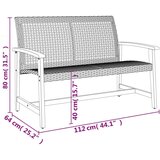  Klupa bež 112 cm od poliratana i bagremovog drva | shoptok.hr