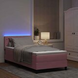  LED Box Spring Krevet Ružičasta 100 x 200 cm Baršun | shoptok.hr