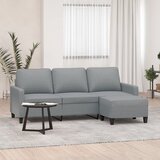vidaXL Trosjed s tabureom svjetlosivi 180 cm od tkanine Cijene