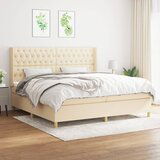 Maison Chic Box spring postelja - Vzmetna postelja z vzmetnico krem 200x200 cm blago SL20233, (21881331) | Shoptok.si