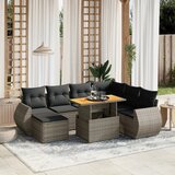 vidaXL 8-dijelni set vrtnih sofa od poliratana s jastucima sivi | shoptok.hr