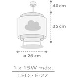 Dalber 76012E - Dečiji luster BABY DREAMS 1xE27/15W/230V siva | Eponuda.com