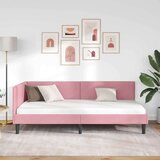 vidaXL Kutni okvir kreveta Ostalo s uzglavljem Ružičasta 100 x 200 cm | shoptok.hr