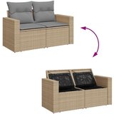 vidaXL Vrtna garnitura 9-delna z blazinami bež poli ratan | Shoptok.si