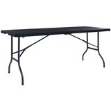 vidaXL Zložljiva vrtna miza 180x75x72 cm HDPE imitacija ratana, (20665535) | Shoptok.si