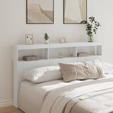 vidaXL Ormarić za uzglavlje s LED svjetlima bijeli 180 x 17 x 102 cm Cijene