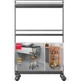 Metaltex Mat črn jeklen regal na koleščkih 38x62x16 cm Lava – | Shoptok.si