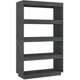 Furnova Knjižna omara za razdelitev prostora siva 80x35x135 cm borovina, (21950686) | Shoptok.si