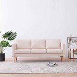 vidaXL Kavč trosed iz blaga krem | Shoptok.si