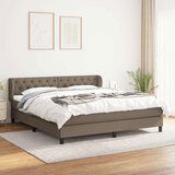  Box spring postelja z vzmetnico taupe 160x200 cm blago, (20896267) | Shoptok.si