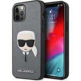 Torbica Karl Lagerfeld Hc PU Saffiano Head za iPhone 12/12 Pro 6.1 srebrna (KLHCP12MSAKHSL)