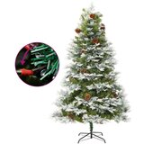  Božićno drvce s LED svjetlima i češerima zeleno 225 cm PVC i PE | shoptok.hr