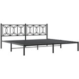 vidaXL Kovinski posteljni okvir z vzglavjem črn 200x200 cm, (21251524) | Shoptok.si
