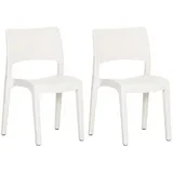 Vrtne stolice 2 kom bijele od polipropilena