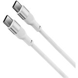 Ksix kabel USB-C na USB-C, 60W, silikonski, aluminijska legura, 1 m, bijeli | shoptok.hr