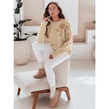 DStreet Damski sweter z aplikacją kwiatów GIRLHERBAL kremowy | shoptok.hr