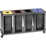 VAR Postaja za zbiranje odpadkov Tetris, za posode iz umetne mase, 4 x 58 l, starinsko srebrne barve | Shoptok.si