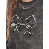 DStreet Bluza damska krótka oversize z motywem tie-dye DENVIS grafitowa | Shoptok.si
