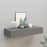 vidaXL Stenska polica s predalom siva 60x23,5x10 cm mediapan Cene