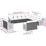  13-dijelni set vrtnih sofa s jastucima poliratan Bež | shoptok.hr