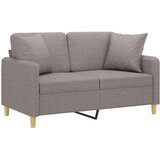  Dvosjed s ukrasnim jastucima smeđesivi 120 cm od tkanine | shoptok.hr