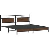 Metalni okvir kreveta bez madraca smeđa boja hrasta 193x201 cm | shoptok.hr
