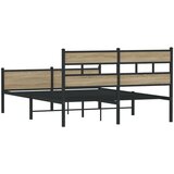 vidaXL Posteljni okvir brez vzmetnice hrast 140x200 cm inženirski les | Shoptok.si