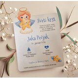  Vabilo za krst z izrezanim angelčkom- modro REK 02-02 | Shoptok.si