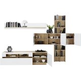 Hom`in DNEVNI REGAL, bela, barve hrasta | Shoptok.si