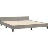  Posteljni okvir z vzglavjem svetlo siv 160x200 cm žamet, (20795044) | Shoptok.si